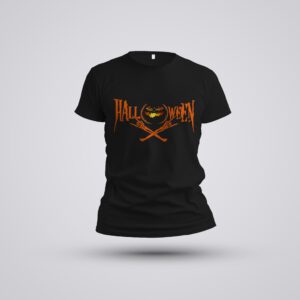 Halloween Skull & Pumpkin T-Shirt - Spooky Horror Tee